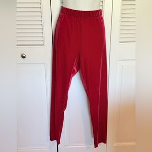Rockin Around Red Women's Stretch Velvet Leggings